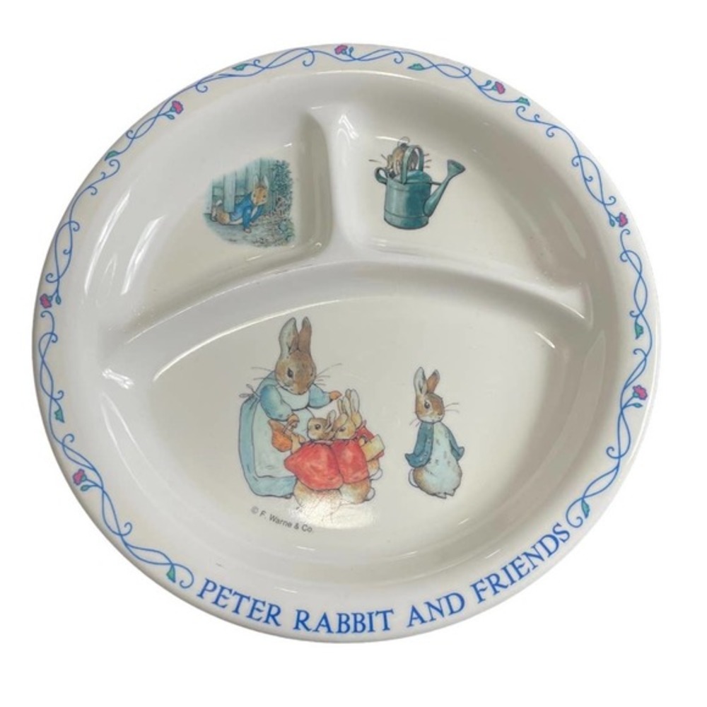 Vintage Eden Peter Rabbit & Friends Children's F. Warne & Co. Divided Dish Plate